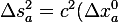 \Delta s_a^2
= c^2(\Delta x_a^0)^2
- (\Delta x_a^1)^2
- (\Delta x_a^2)^2
- (\Delta x_a^3)^2
= \alpha^2\, d_{\text{NRS}}(\sigma_a(\lambda_a))^2,
\qquad a = 1,2.